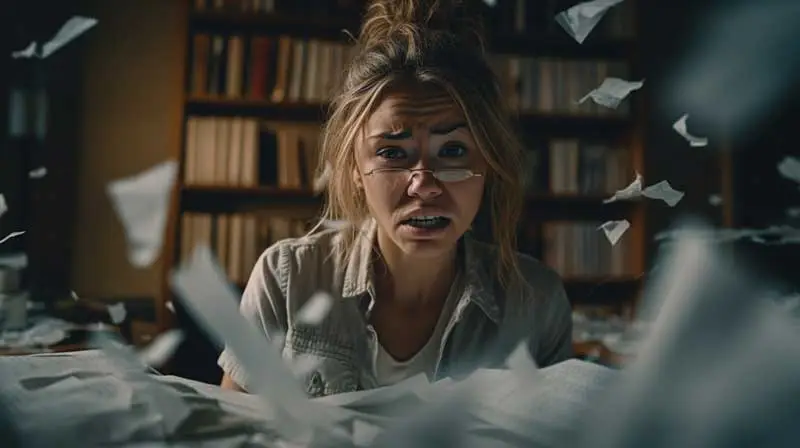 Stressed woman for National Workaholics Day