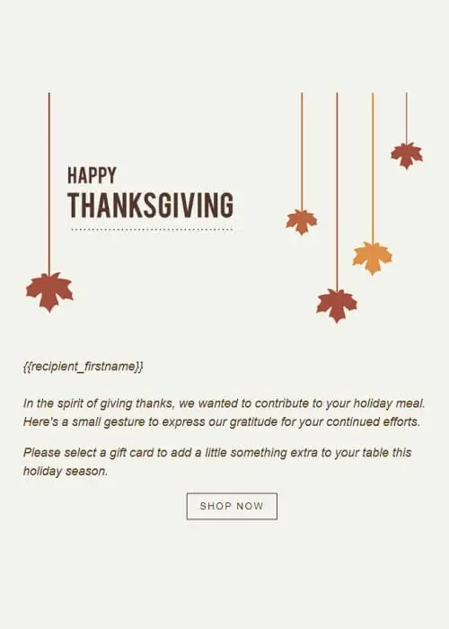 A TruCentive send-ready project design complete for the Thanksgiving holiday