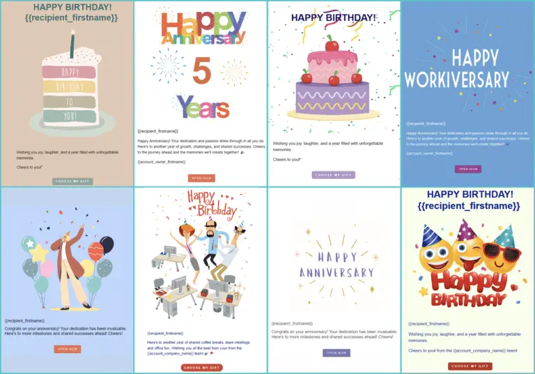 Image of common projects like birthdays and work anniversaries that can be automated with automated events.